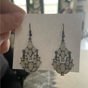Elegant Silver and White Dangle Earrings